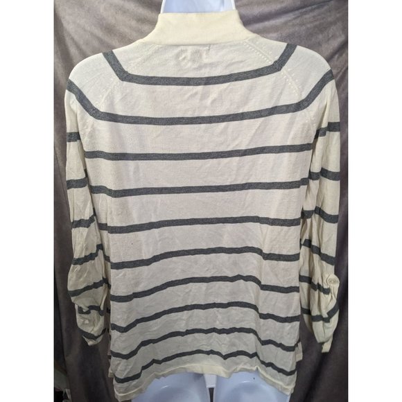 Express Grey And White Striped Cardigan - Picture 9 of 10